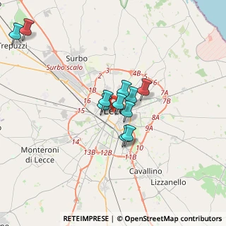 Mappa Via Leonardo Prato, 73100 Lecce LE, Italia (3.06818)