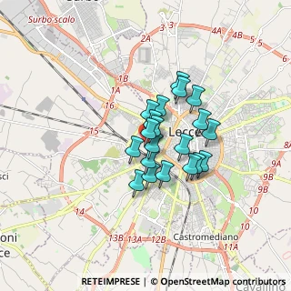 Mappa Via Fiume, 73100 Lecce LE, Italia (1.208)