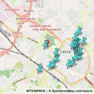 Mappa Via Cavalieri di Vittorio Veneto, 73100 Lecce LE, Italia (1.311)
