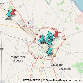 Mappa Via Cavalieri di Vittorio Veneto, 73100 Lecce LE, Italia (3.26273)