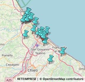 Mappa Via Teverone, 65129 Pescara PE, Italia (6.36)