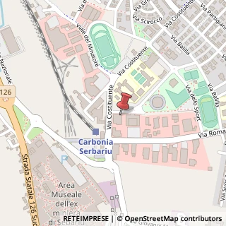 Mappa Via delle Cernitrici, 09013 Carbonia SU, Italia, 09013 Carbonia, Carbonia-Iglesias (Sardegna)