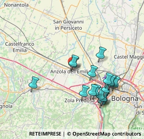 Mappa 40011 Anzola dell'Emilia BO, Italia (7.73824)