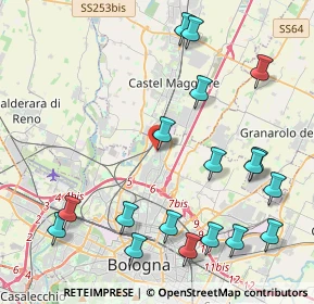 Mappa Via del Pelago, 40128 Bologna BO, Italia (5.14389)