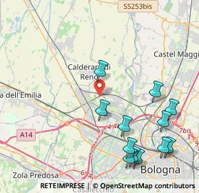 Mappa 40132 Calderara di Reno BO, Italia (5.0475)
