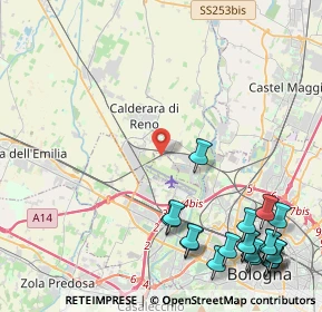 Mappa 40132 Calderara di Reno BO, Italia (6.2525)