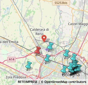 Mappa 40132 Calderara di Reno BO, Italia (6.4995)