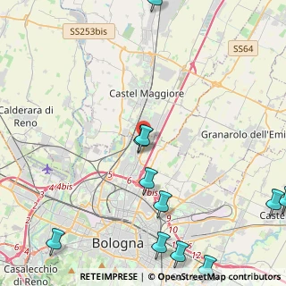 Mappa Via George Gordon Byron, 40128 Bologna BO, Italia (6.28909)