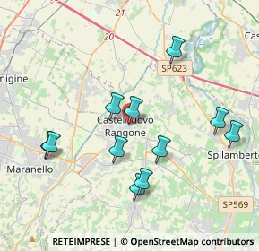 Mappa Via Rossini, 41051 Castelnuovo Rangone MO, Italia (3.87818)