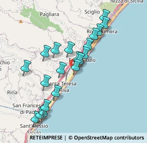 Mappa Via Guglielmo Marconi, 98028 Santa Teresa di Riva ME, Italia (1.9875)