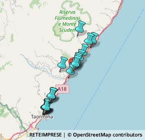 Mappa A18, 98028 Santa Teresa di Riva ME, Italia (7.0075)