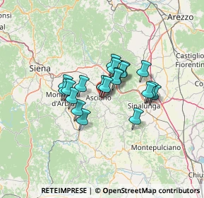 Mappa Via Martiri della Libertà N1 int 3 Centro commerciale il Leccio, 53041 Asciano SI, Italia (9.342)