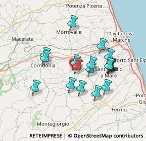 Mappa Via S. Egidio, 62010 Montecassiano MC, Italia (6.33611)