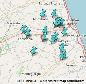 Mappa Via S. Egidio, 62010 Montecassiano MC, Italia (6.73421)