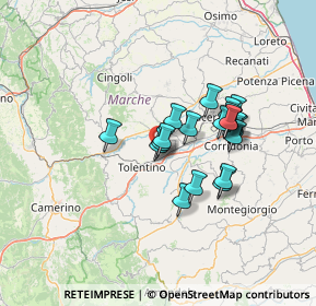 Mappa Strada Provinciale Gioacchino Murat, 62029 Tolentino MC, Italia (11.0635)