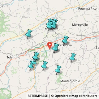 Mappa Via Fiastra, 62014 Petriolo MC, Italia (7.067)