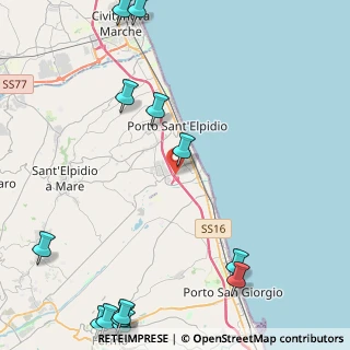 Mappa A14 - Autostrada Adriatica, 63821 Porto Sant'Elpidio FM, Italia (6.87538)
