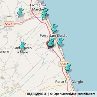 Mappa Via dell'industria, 63821 Porto Sant'Elpidio FM, Italia (3.67273)