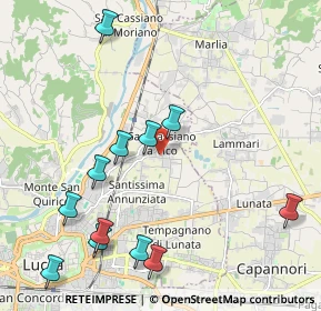 Mappa Via Chiasso Bernardesco, 55100 Lucca LU, Italia (2.49333)