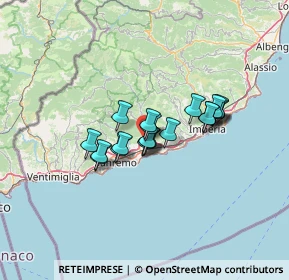 Mappa Regione Cravinaie, 18018 Taggia IM, Italia (8.943)