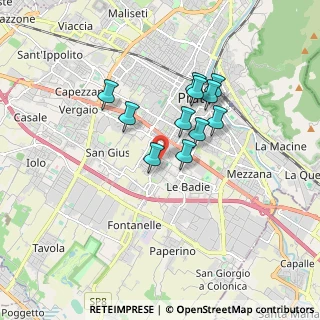 Mappa Via Girolamo di Pace, 59100 Prato PO, Italia (1.36909)