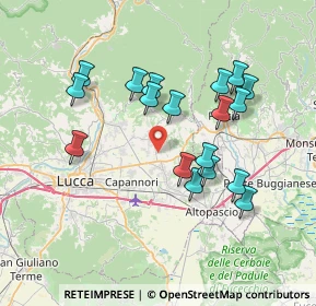 Mappa Via Vicinale Delle Pianacce, 55012 Capannori LU, Italia (7.09889)