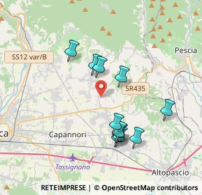 Mappa Via Vicinale Delle Pianacce, 55012 Capannori LU, Italia (3.45)