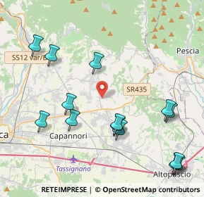 Mappa Via Vicinale Delle Pianacce, 55012 Capannori LU, Italia (5.04286)