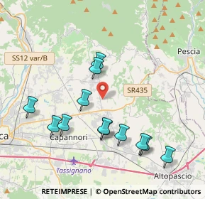 Mappa Via Vicinale Delle Pianacce, 55012 Capannori LU, Italia (4.08417)