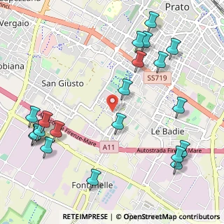 Mappa Via Querceto, 59100 Prato PO, Italia (1.3755)