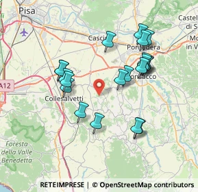 Mappa Via la Tana, 56040 Crespina Lorenzana PI, Italia (7.18)