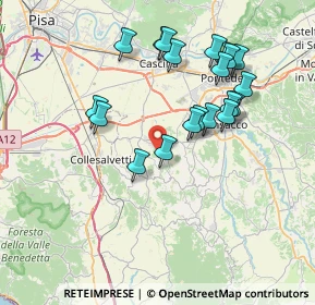 Mappa 56040 Crespina Lorenzana PI, Italia (7.4425)