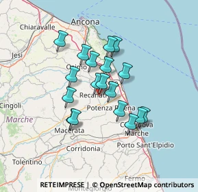 Mappa Via Sant'Agostino, 62019 Recanati MC, Italia (10.80222)