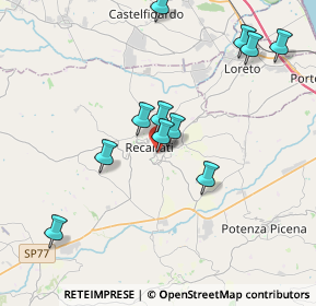 Mappa Via Igino Simboli, 62019 Recanati MC, Italia (3.90455)