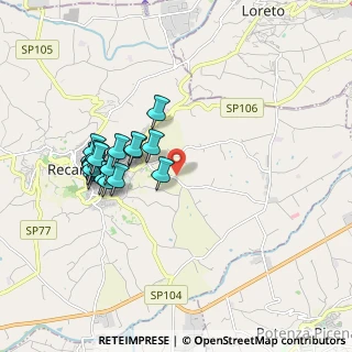 Mappa Via Basvecchi, 62019 Recanati MC, Italia (1.818)