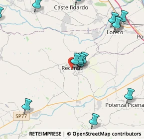 Mappa Via Corridoni, 62019 Recanati MC, Italia (5.35214)