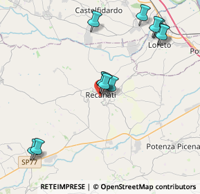 Mappa Via Corridoni, 62019 Recanati MC, Italia (4.42083)