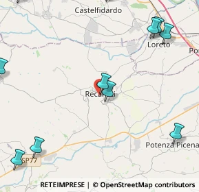 Mappa Via Corridoni, 62019 Recanati MC, Italia (6.43083)