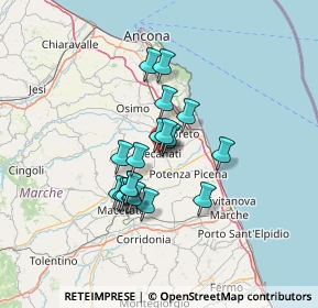 Mappa Via Corridoni, 62019 Recanati MC, Italia (9.9625)