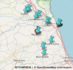 Mappa Via Corridoni, 62019 Recanati MC, Italia (7.6815)