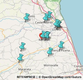 Mappa Via Monte Catria, 62019 Recanati MC, Italia (6.54692)