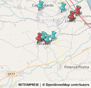 Mappa Via Campo Boario, 62019 Recanati MC, Italia (4.09167)