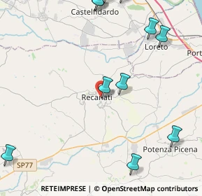 Mappa Via Campo Boario, 62019 Recanati MC, Italia (5.92727)