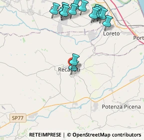 Mappa Via Campo Boario, 62019 Recanati MC, Italia (5.12867)