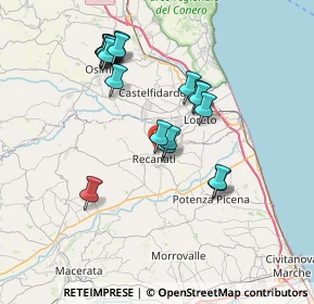 Mappa SP 105, 62019 Recanati MC, Italia (7.14789)