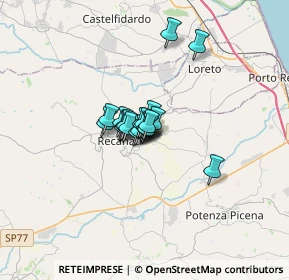 Mappa Via E. Mattei, 62019 Recanati MC, Italia (1.482)