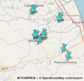 Mappa Via E. Mattei, 62019 Recanati MC, Italia (3.07833)