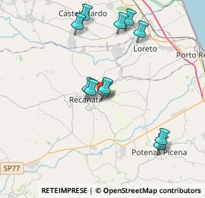 Mappa Via E. Mattei, 62019 Recanati MC, Italia (3.84545)