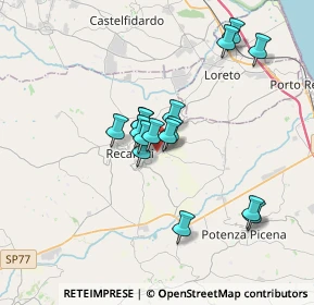 Mappa Via E. Mattei, 62019 Recanati MC, Italia (2.8775)