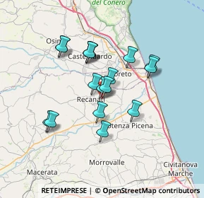 Mappa Via Osvaldo Calamanti, 62019 Recanati MC, Italia (5.87235)